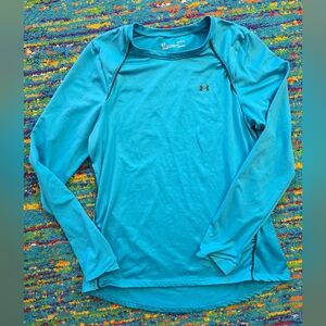 Under Armour womens fitted coldgear size LG turquoise‎ great condition